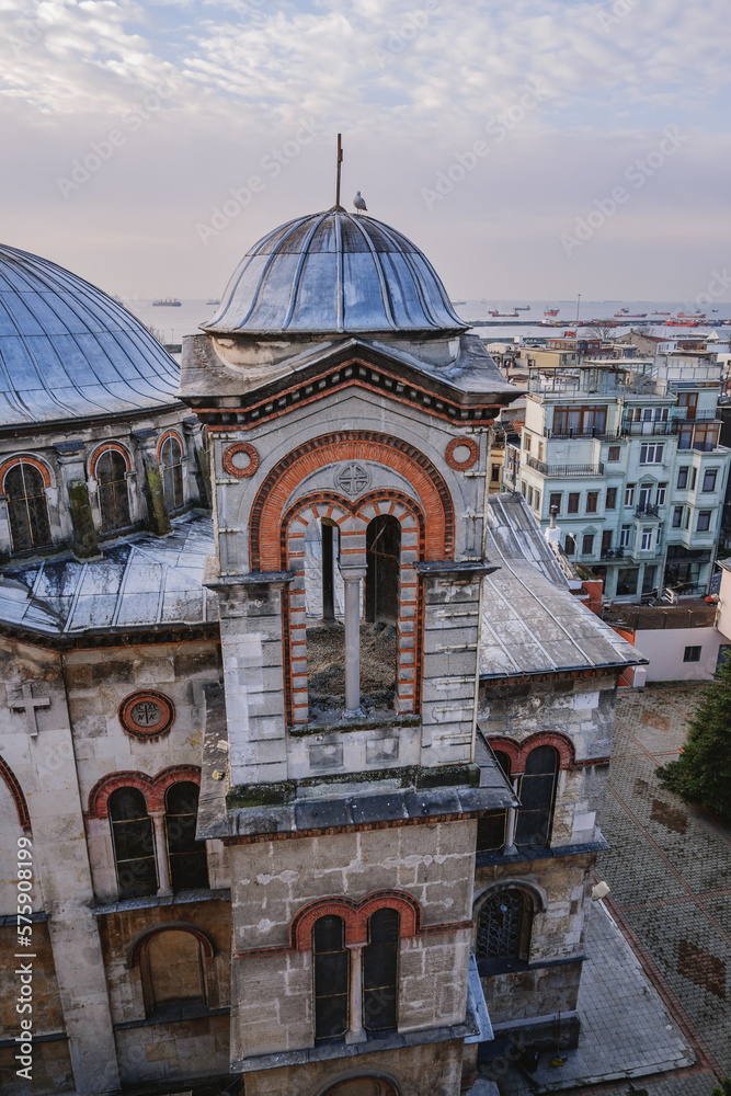 Aya Kiryaki Rum Ortodoks Kilisesi or christian Cyriacus Greek Orthodox church in Istanbul