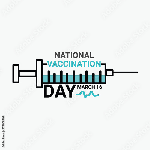 National Vaccination Day. Syringe line icon. Heartbeat line icon. Flat design vector. Poster, banner, card, background.