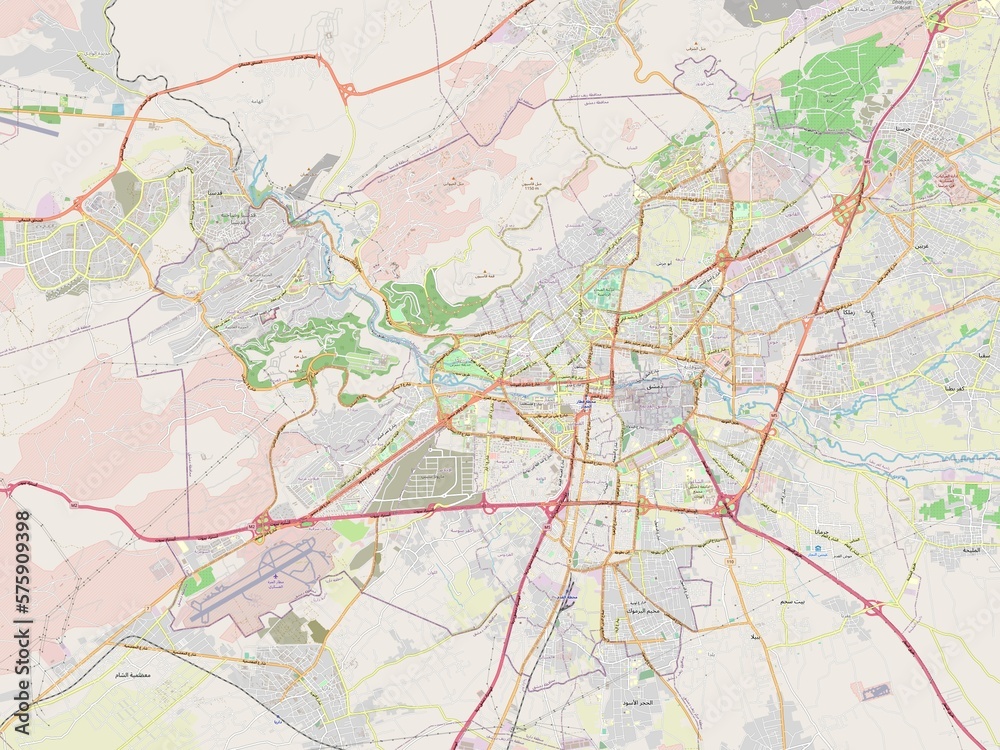 Damascus, Syria. OSM. No legend Damascus, Syria. OSM. No legend