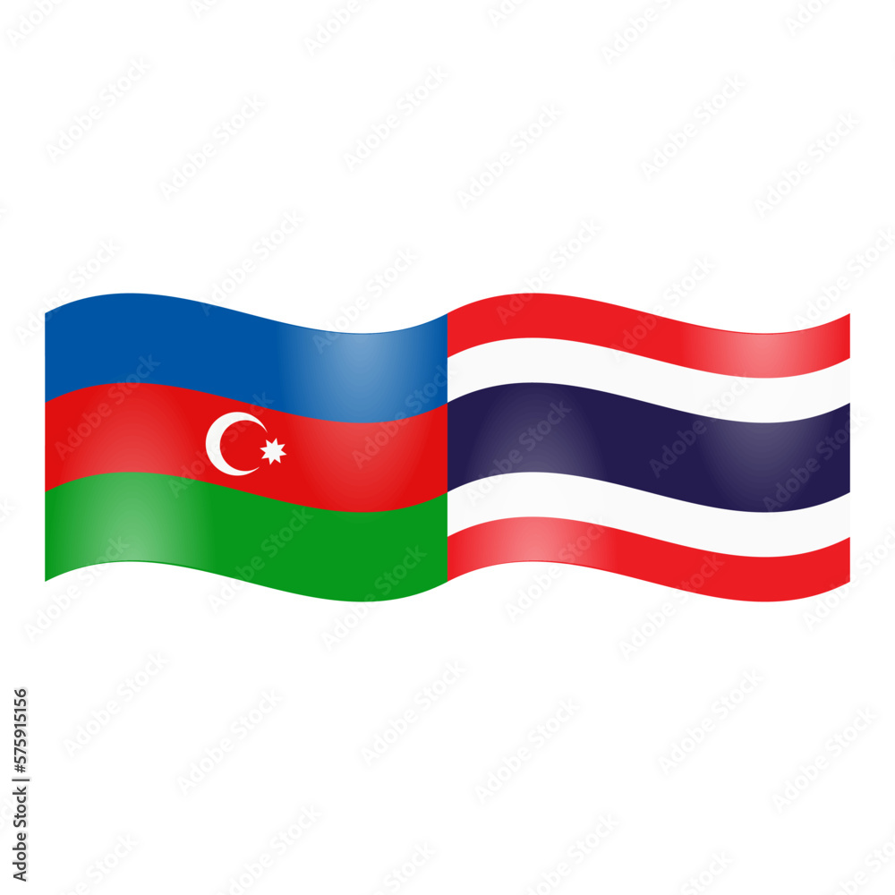 Fototapeta premium National flag of Azerbaijan and Thailand
