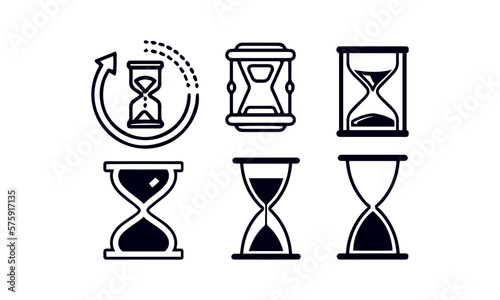 hourglass glyph icon vector design