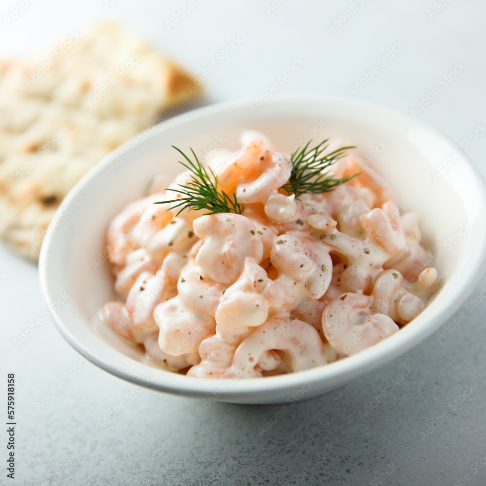 Traditional Scandinavian shrimp salad