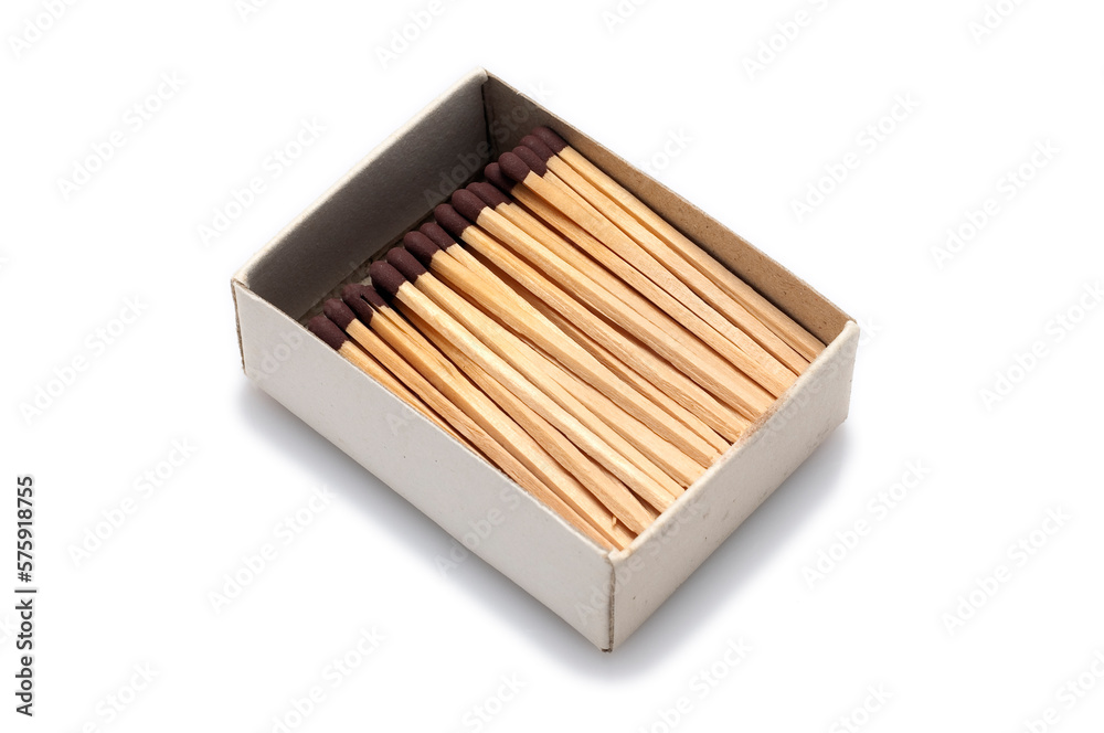 diagonal matchbox isolated on white background
