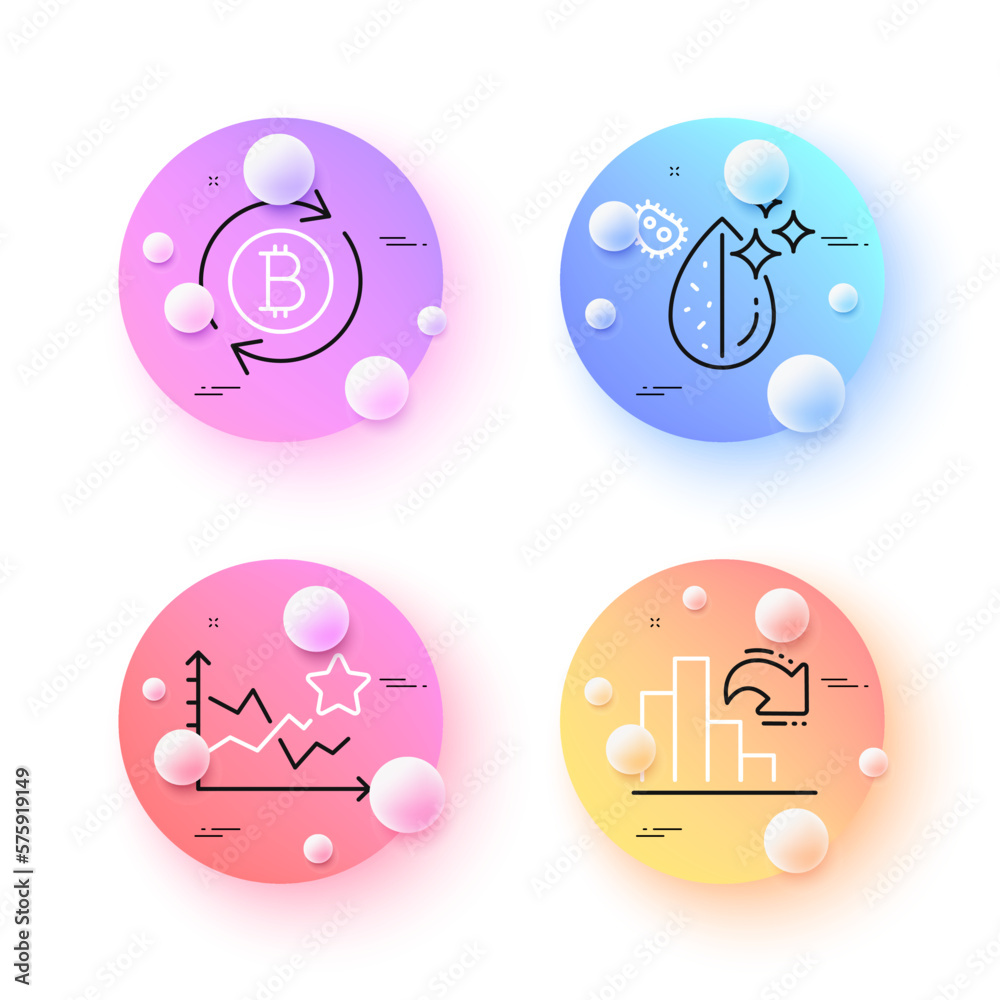 Ranking stars, Refresh bitcoin and Dirty water minimal line icons. 3d spheres or balls buttons. Decreasing graph icons. For web, application, printing. Vector Ranking stars, Refresh bitcoin and Dirty water minimal line icons. 3d spheres or balls buttons. Decreasing graph icons. For web, application, printing. Vector