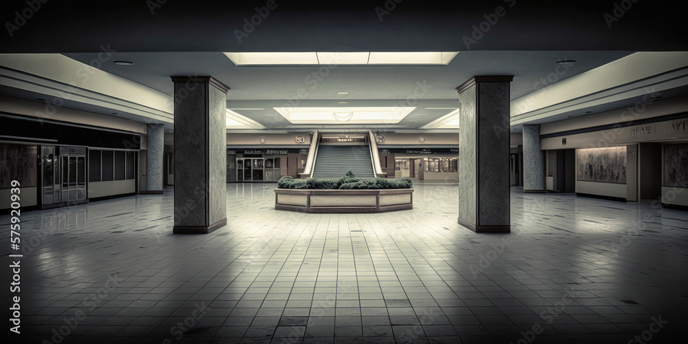 An abandoned mall - Generative AI