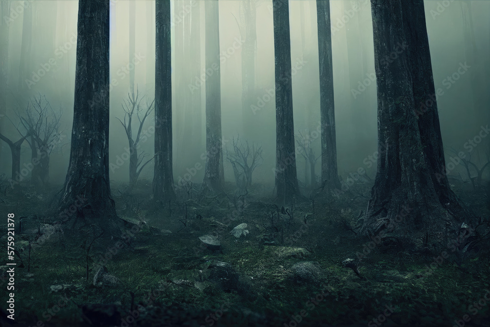Fototapeta premium misty morning in the forest