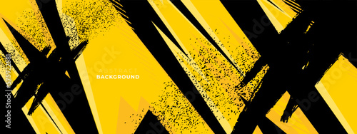 Stylish sports yellow black background with geometric sharp shapes.