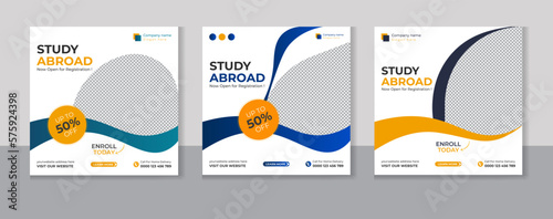 Study Abroad Social Media Post design template