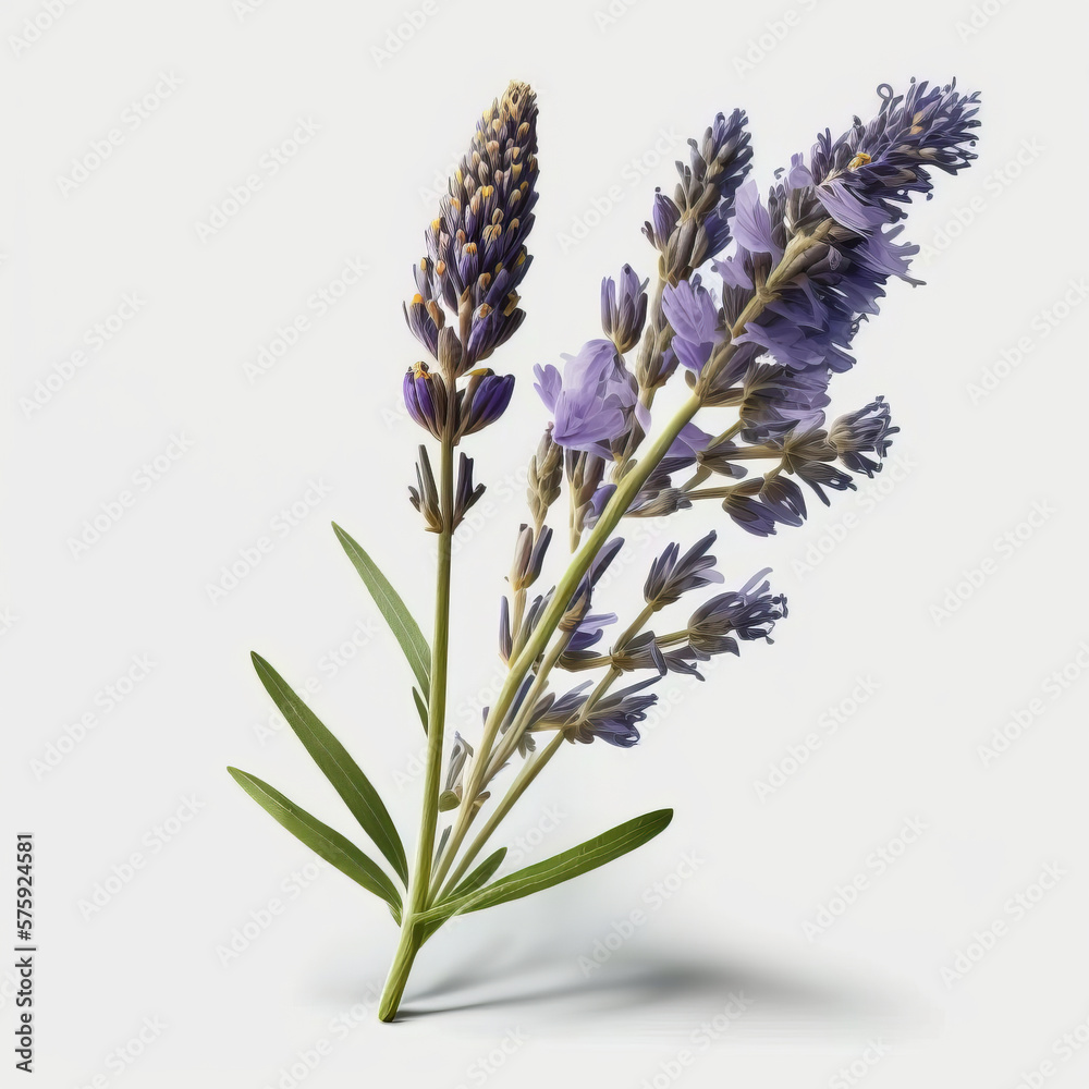 Fototapeta premium Lavender flower on white background
