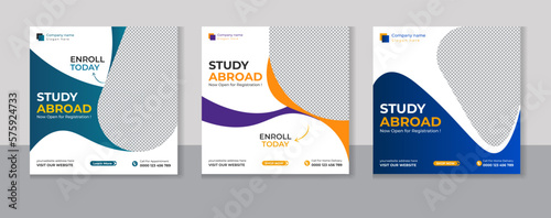 Study Abroad Social Media Post design template