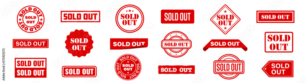 Sold out badges set. Sale stickers set. Sold out badges set. Sale stickers set.