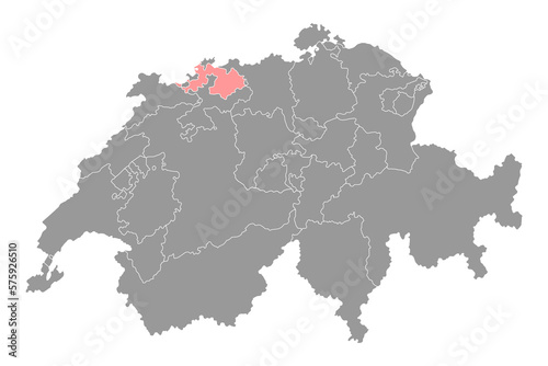 Basel-Landschaft map, Cantons of Switzerland. Vector illustration.