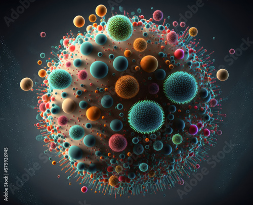 Illustration of a virus. Generative AI