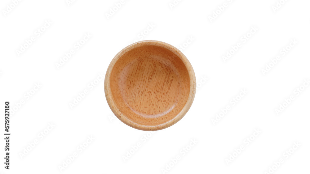 empty wooden cup on a transparent white background