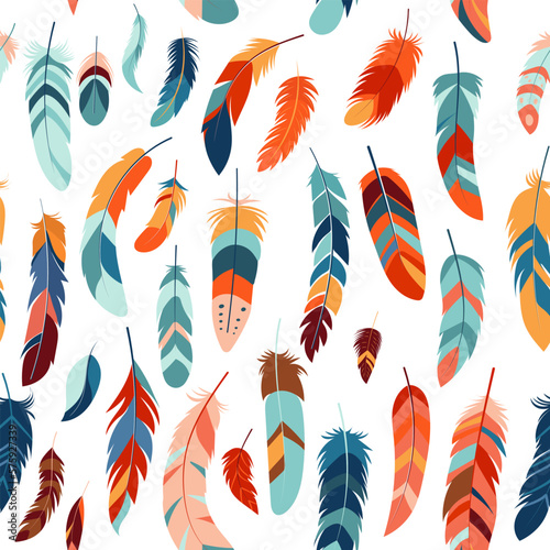 seamless background with bird feathers