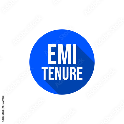 EMI Tenure Loan Business Company Time Badge Icon Label Design Vector
