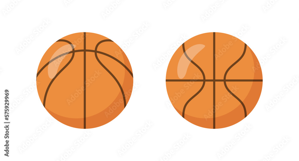 Basketball sports equipment, isolated icon of inflatable ball for game. Sportive activities and entertainment, hobby and training. Vector in flat style