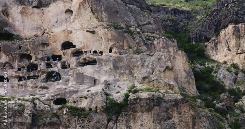 Cave monastery of Vardzia excavated in Erusheti mountain in Georgia. Cave monastery of Vardzia excavated in Erusheti mountain in Georgia.