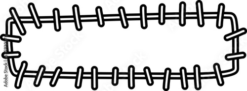 Outline Text Banner Patch With Stitches