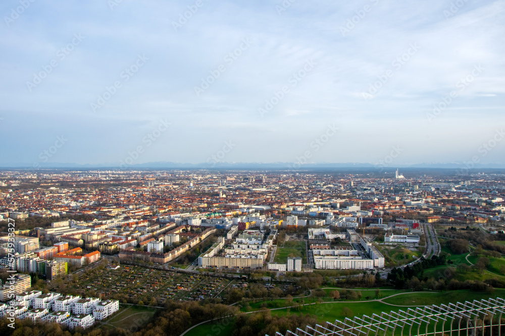 Munich with a view of the Alps