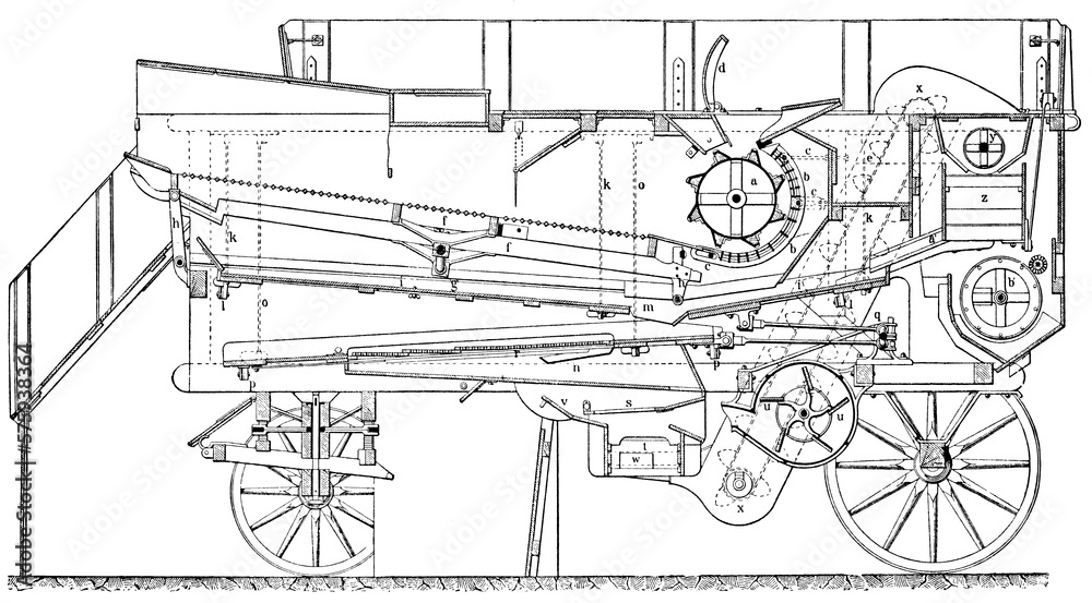 Combined steam threshing machine, system Clayton. Publication of the book 
