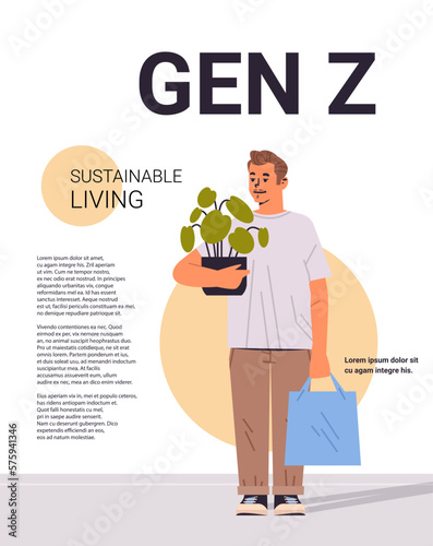 young guy in trendy clothes generation Z lifestyle concept new modern demography trend with progressive youth gen
