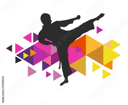 Martial art sport graphic for use as a template for flyer or for use in web design.