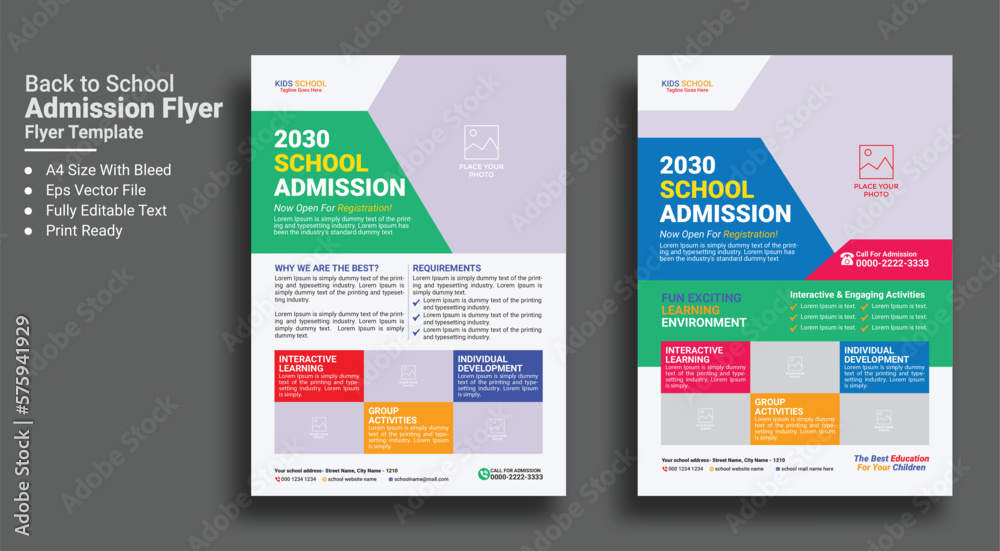 Kids back to school education admission flyer template
Kids back to school education admission flyer template