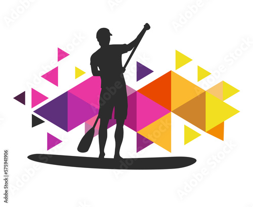 Paddleboard graphic for use as a template for flyer or for use in web design.