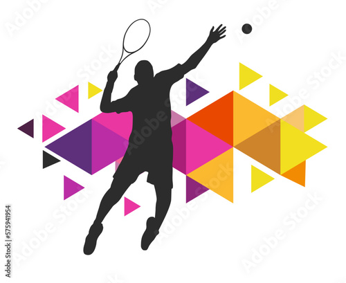 Tennis sport graphic for use as a template for flyer or for use in web design.