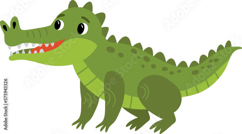 Crocodile on a white background. Funny character. vector