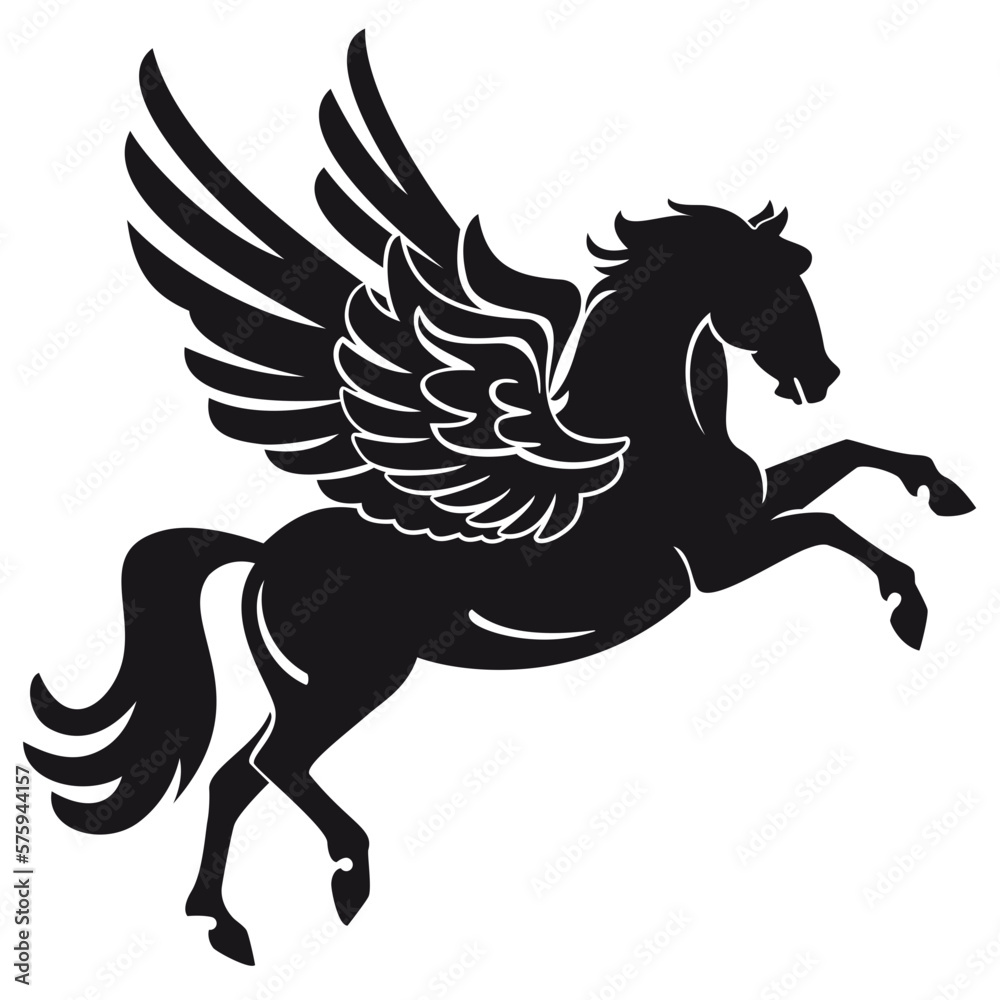 Pegasus Mythologie Geflügeltes Pferd Silhouette