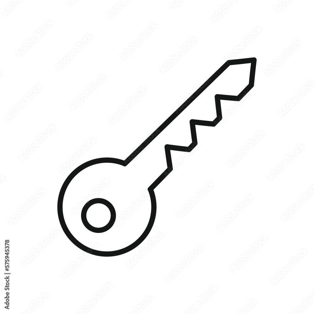 Editable Icon of Key, Vector illustration isolated on white background. using for Presentation, website or mobile app Editable Icon of Key, Vector illustration isolated on white background. using for Presentation, website or mobile app