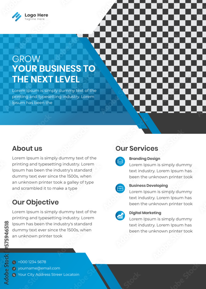 Obraz premium Corporate business flyer design and brochure cover page template