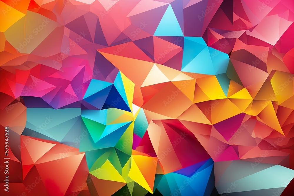 Polygonal mosaic background colorful, Generative Ai Polygonal mosaic background colorful, Generative Ai