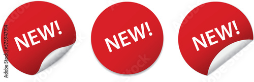 NEW! - red round sticker banners
