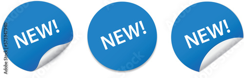 NEW! - blue round sticker banners