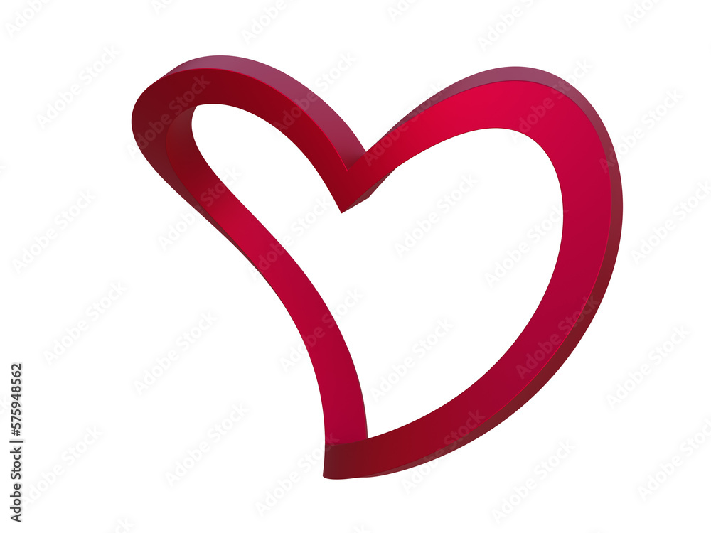 Lovely red heart. 3d render