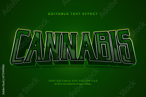 decorative editable cannabis text effect vector design