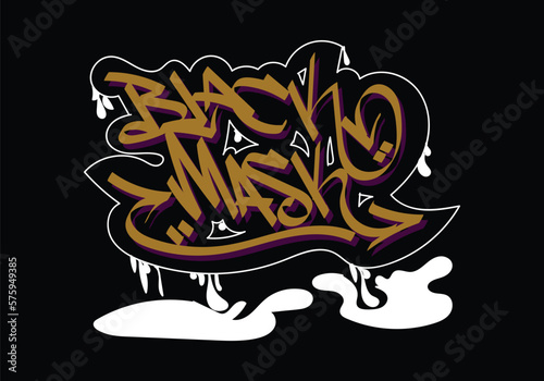 graffiti tag word BLACK MASK