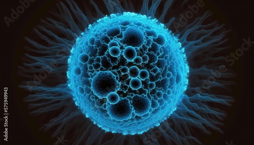 The Art of Phagocytosis: An abstract Cellular Defense Mechanism illustrated. Generative AI. 