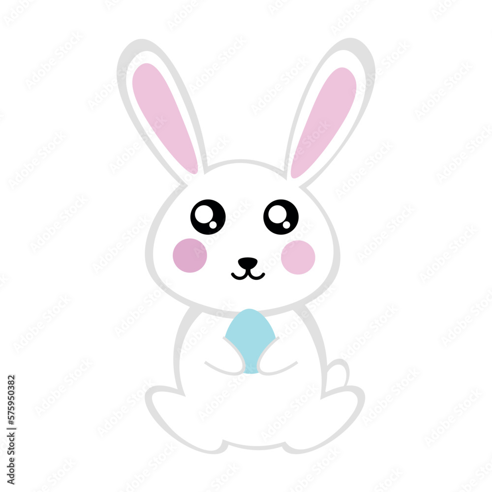 Rabbit holding an egg in its paws Rabbit holding an egg in its paws