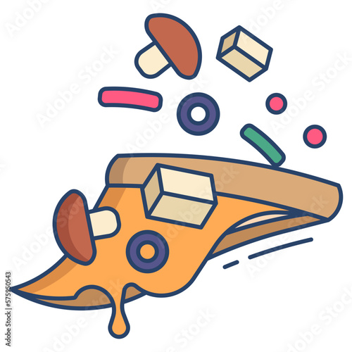 Outlinedmushroom black olives pizza slice icon