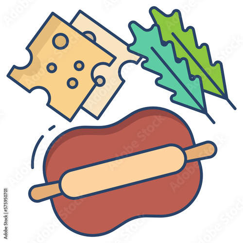 Outlineddough kneading pizza icon