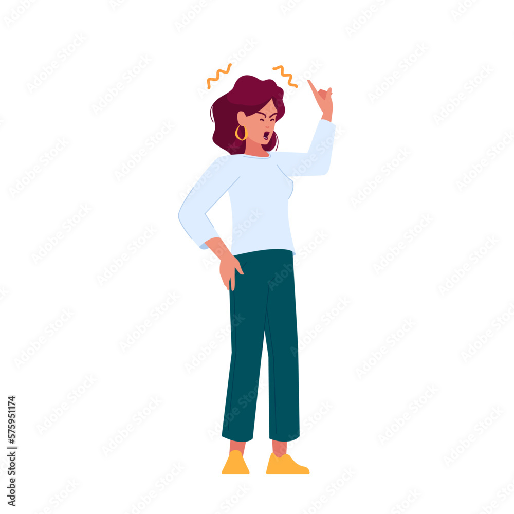 Woman Aggressive Scream Expressing Annoyance And Irritation In A Coarse Manner. Female Character Shout during Conflict Woman Aggressive Scream Expressing Annoyance And Irritation In A Coarse Manner. Female Character Shout during Conflict