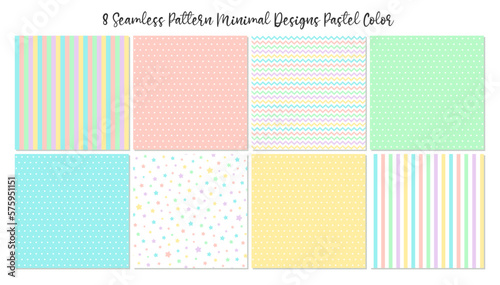 Cute seamless pattern pastel color minimal design spring background collection. Easter palette soft candy colors. 