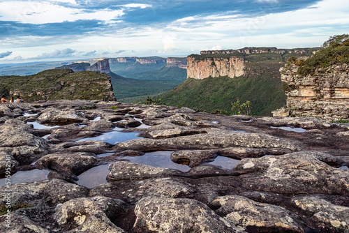 View from the top of the hill of the father inacio, morro do pai inacio, Chapada Diamantina, Bahia, Brazil photo