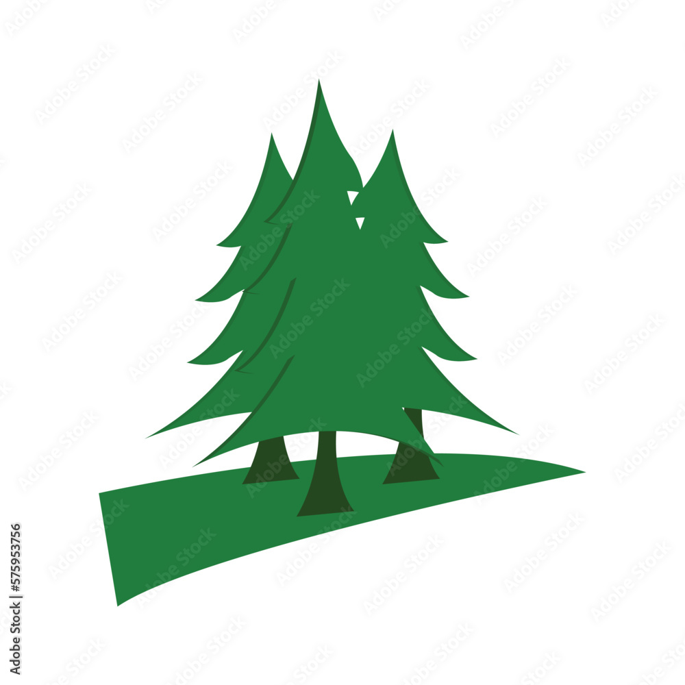 Obraz premium Pine forest vector icon design illustration template