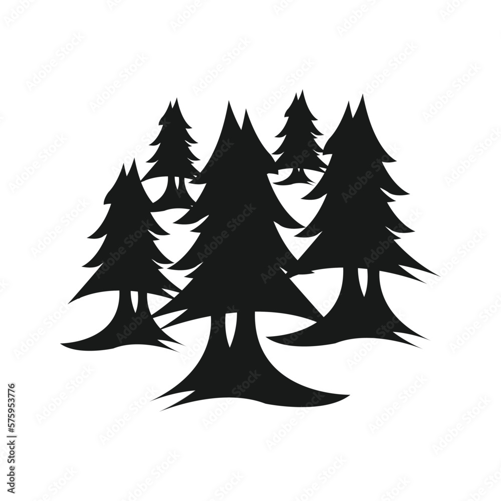 Fototapeta premium Pine forest vector logo design