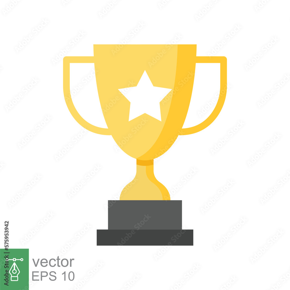 Trophy cup star icon. Simple flat style for app and web design element. Winner, award, champ, contest, prize, won concept. Vector illustration isolated on white background. EPS 10. Trophy cup star icon. Simple flat style for app and web design element. Winner, award, champ, contest, prize, won concept. Vector illustration isolated on white background. EPS 10.
